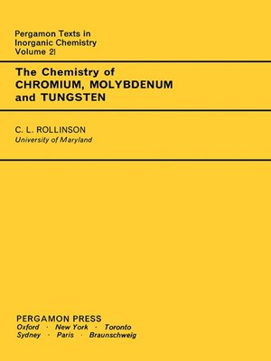 cover image of The Chemistry of Chromium, Molybdenum and Tungsten